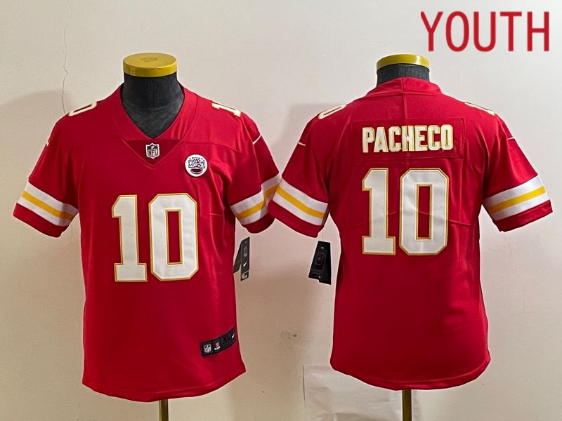 Youth Kansas City Chiefs #10 Pacheco Red 2023 Nike Vapor Limited NFL Jersey style 1
